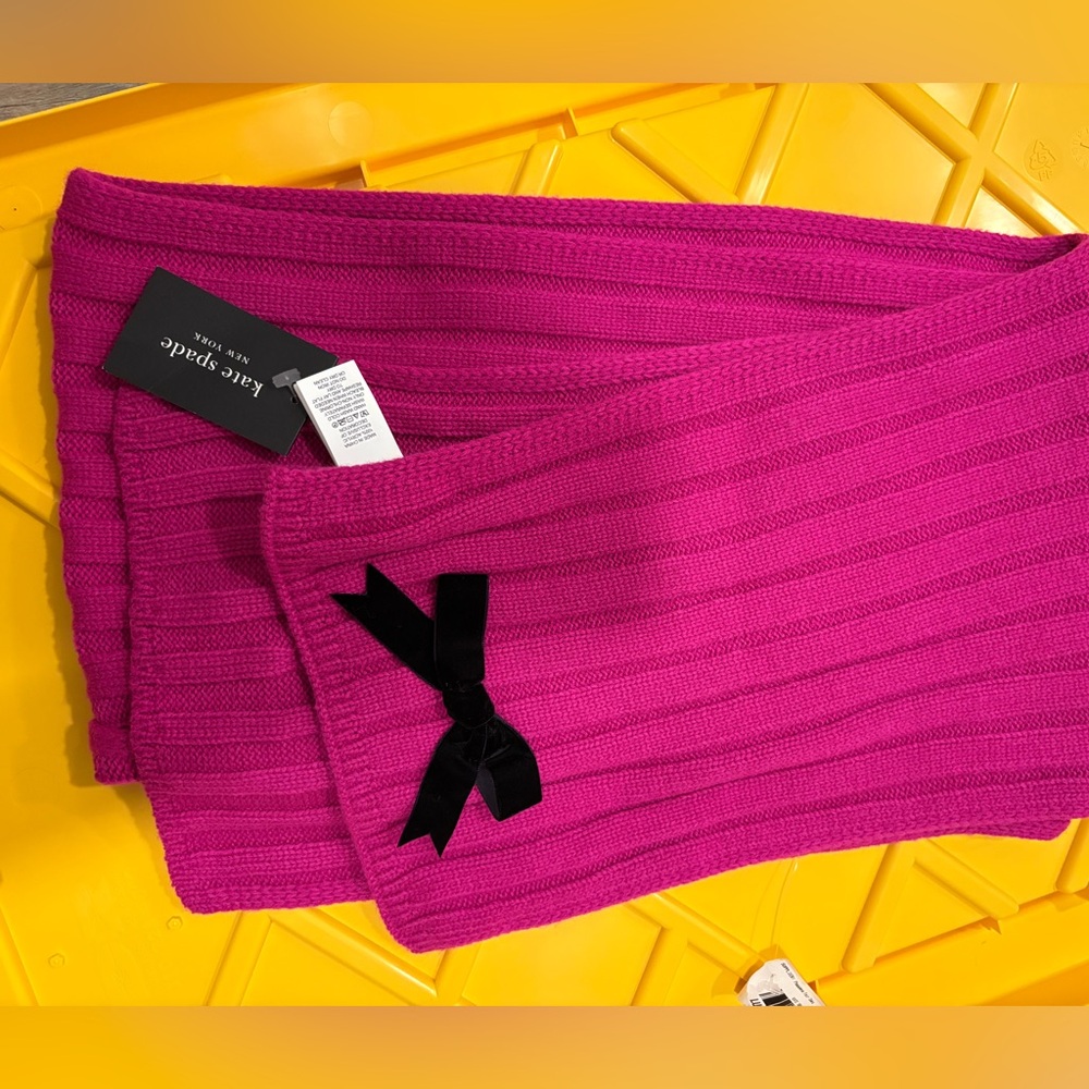 Kate Spade Fuchsia Scarf with Black Accent